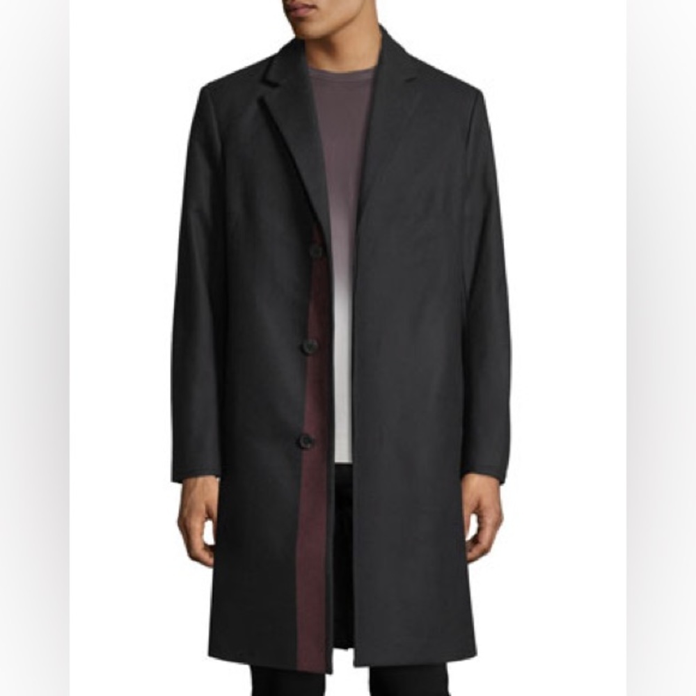 Theory Bower Wool Striped Overcoat Mens Size XL